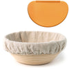 8.5" Banneton Basket with Cloth Liner and Flexible Bowl Scraper
