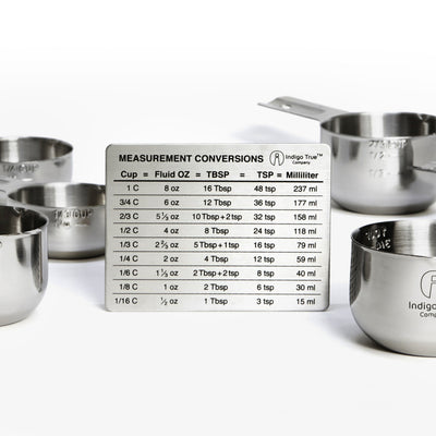 6 piece Measuring Cups Set with Conversions Magnet