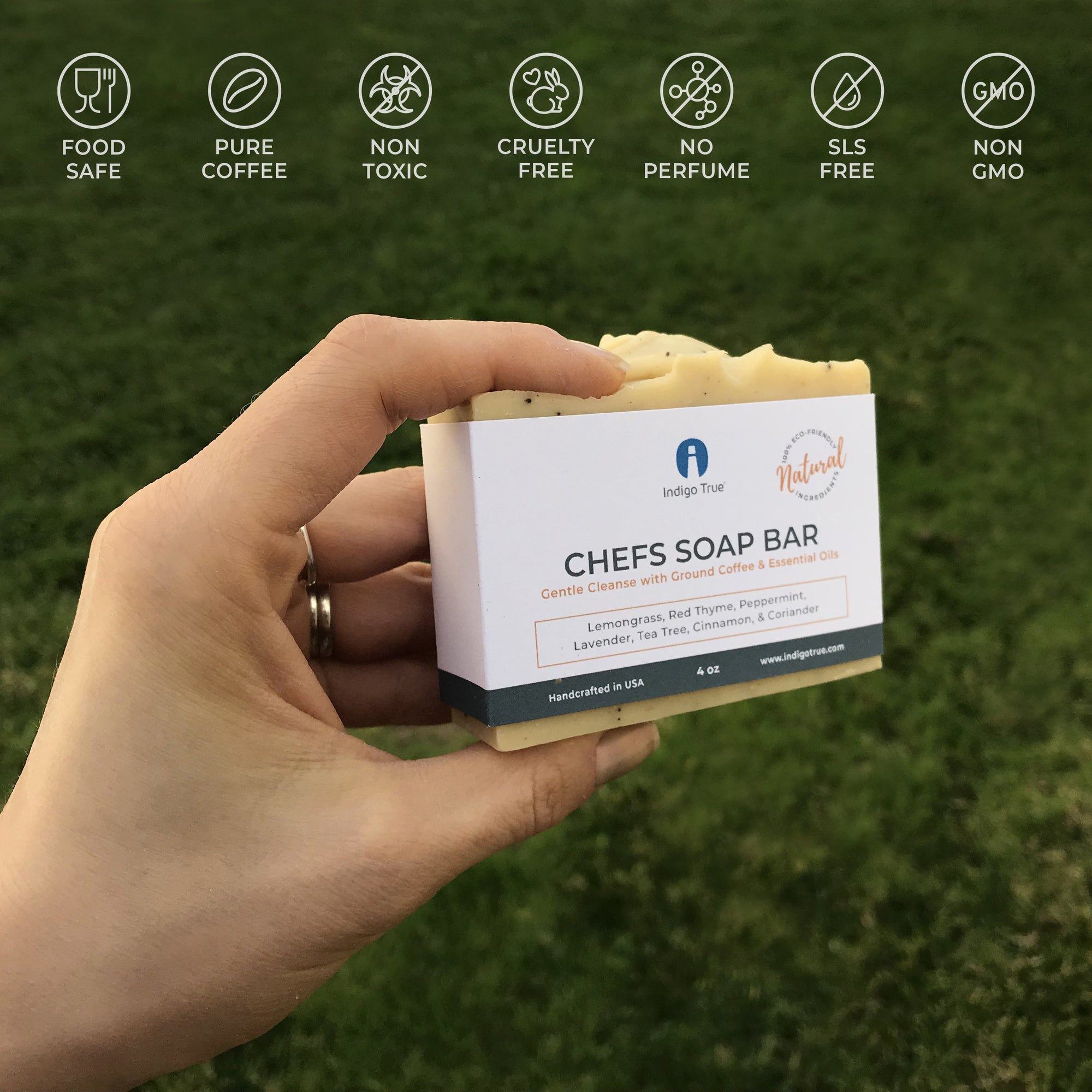 Chefs Soap Bar - Ground Coffee and Essential Oils (4oz)