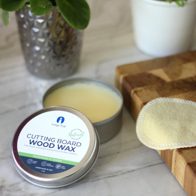Cutting Board Wax - Butcher Block Conditioner - Food Safe Wood Sealer - Made in USA with Pure Beeswax & Coconut Oil & Rosemary & Lemon Essential Oils, 4 oz. 1 piece