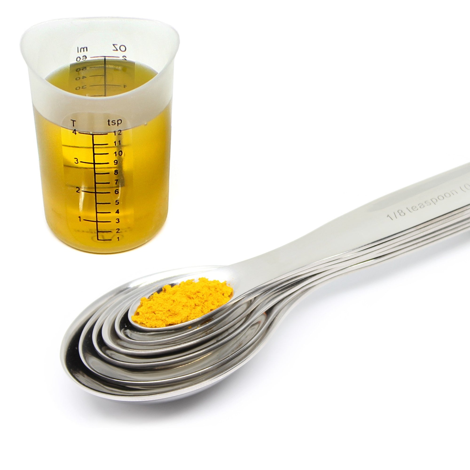 6 piece Measuring Spoons Set with Flexible Silicone Cup