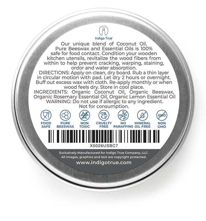 Cutting Board Wood Wax - Rosemary & Lemon (1oz)